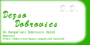 dezso dobrovics business card