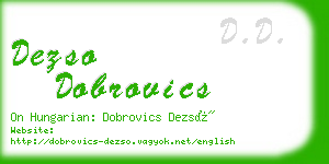 dezso dobrovics business card